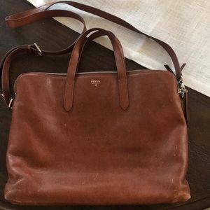 Fossil leather laptop bag